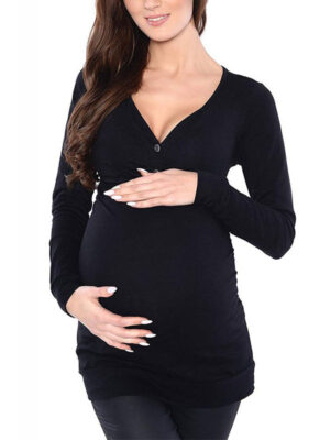 Majica za nosečnice in dojenje - Črna
